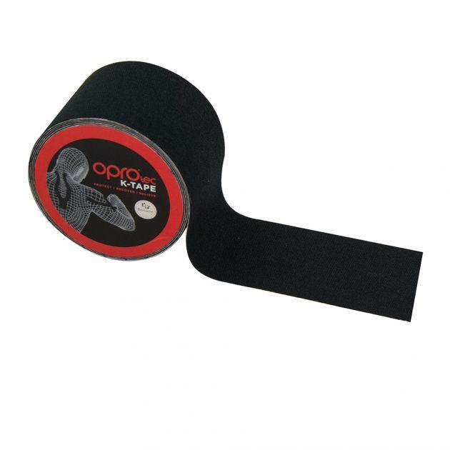 Кинезиологический тейп OPROtec Kinesiology Tape TEC57541 5смх5м чорний - зображення 1