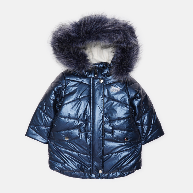Акція на Дитяча зимова куртка для дівчинки Evolution 33-ЗД-19 80 см Синя від Rozetka
