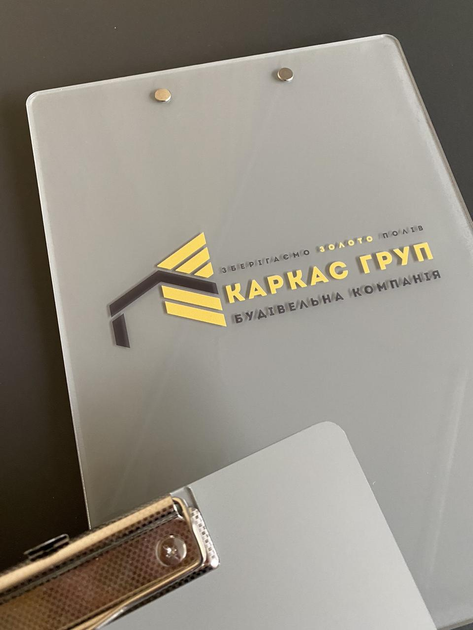 Планшет для паперів А4 формата (планшетка, тримач) сіра з логотипом ...
