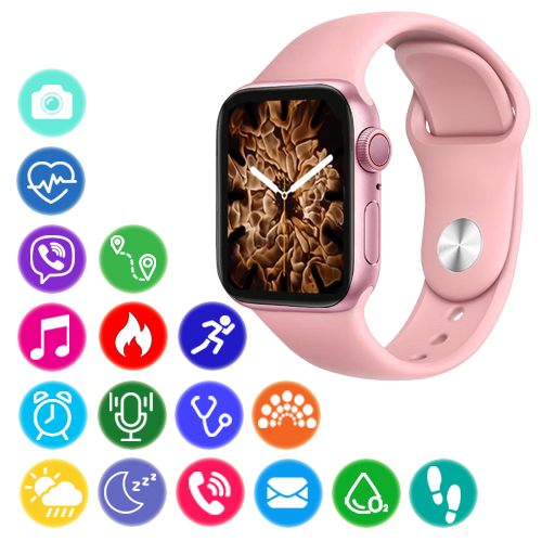 Cмарт-годинник Smart Watch Series 6 HW22 Plus рожевий (сповіщення, дзвінки, голос виклик, бездротова зарядка) - Фото 1 Cмарт-годинник Smart Watch Series 6 HW22 Plus рожевий (сповіщення, дзвінки, голос виклик, бездротова зарядка) - зображення 1