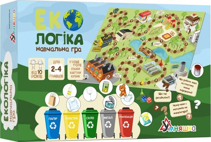 Дитяча настільна навчальна гра "Экологика" (1319-UM) на укр. мовою - Фото 1 Дитяча настільна навчальна гра "Экологика" (1319-UM) на укр. мовою - зображення 1