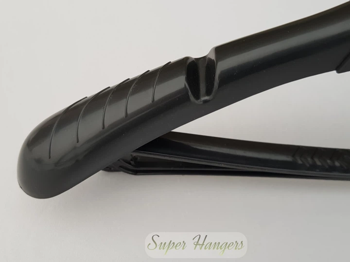 Плечики вешалки Hanger TZP8821 38 см пластмассовые с ребристым плечом черные - изображение 3