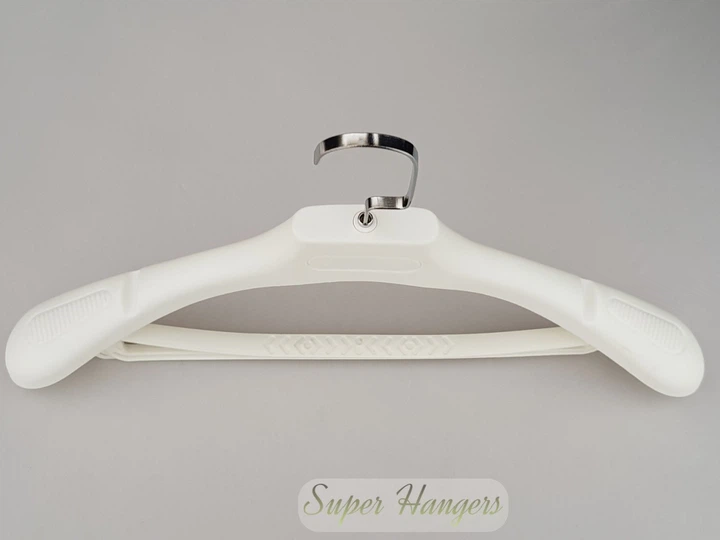 Плечики вешалки Hanger TZP6682 44 см белого цвета пластмассовые с ребристым плечом и перекладиной - Фото 5 Плечики вешалки Hanger TZP6682 44 см белого цвета пластмассовые с ребристым плечом и перекладиной - изображение 5