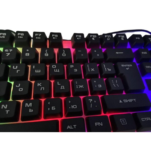 Комплект проводной клавиатура с мышкой KEYBOARD KT-288 Игровая русская с подсветкой - изображение 3
