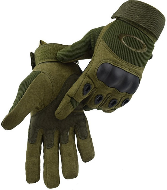 Перчатки тактические военные Oakley OY-002 L полнопалые оливковые - изображение 2