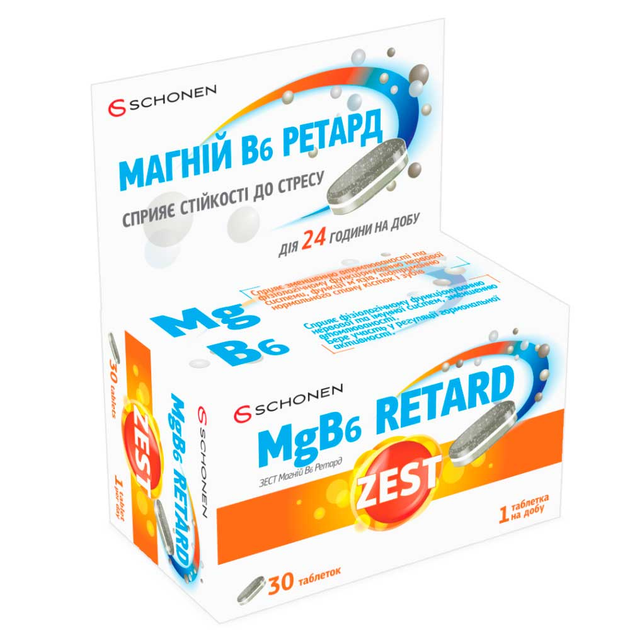 Вітаміни ZEST MgB6 Ретард 30 таблеток (000000924) – фото, відгуки ...