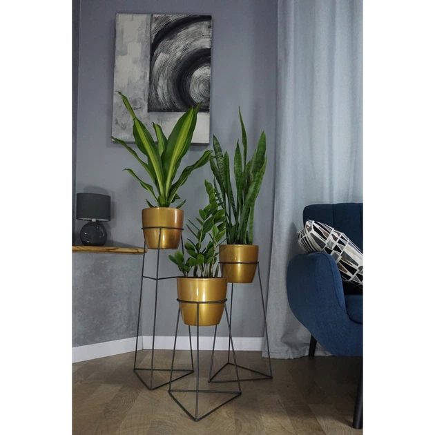 Комплект подставок под цветочные вазоны Скандинавские металл черный Adore Decor (комплект из 3-х штук) - Фото 2 Комплект подставок под цветочные вазоны Скандинавские металл черный Adore Decor (комплект из 3-х штук) - изображение 2