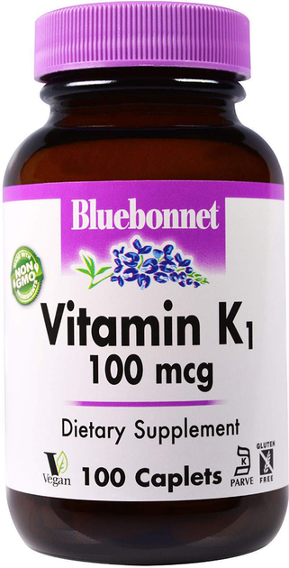 Витамины Bluebonnet Nutrition К1 100 мкг 100 капсул (743715006508 ...