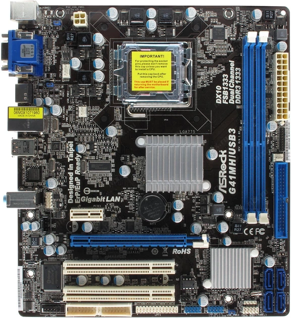 Asrock G41mh Usb3 Mainboard 775 Ddr3 Материнская плата Socket 775