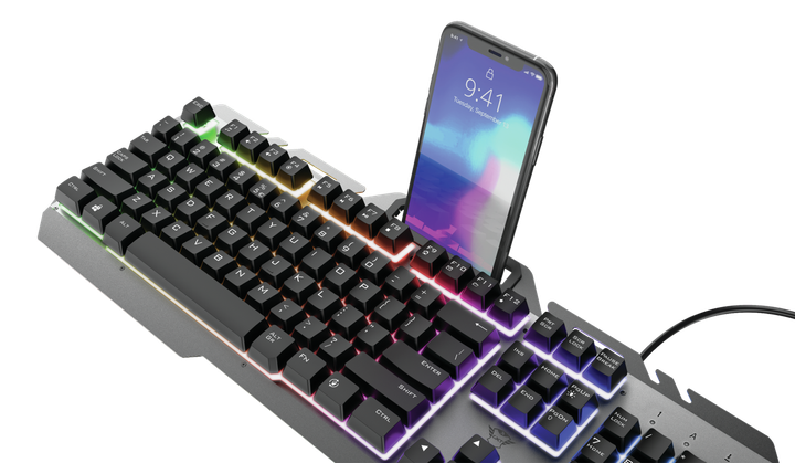 Ігрова клавіатура Trust GXT 853 Esca Metal Rainbow Gaming Keyboard (23796) - зображення 3