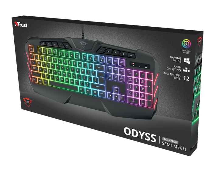 Клавіатура дротова TRUST GXT 881 ODYSS Semi-Mech Keyboard USB (24303) - зображення 6