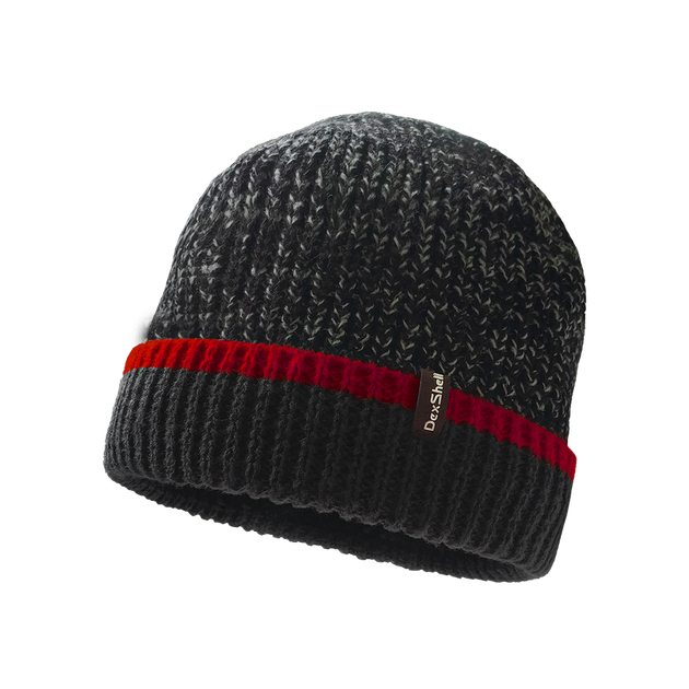 Шапка водонепроницаемая зимняя Dexshell DH353REDLXL Cuffed Beanie, размер L/XL (58-60 см), черная с красной полосой - Фото 1 Шапка водонепроницаемая зимняя Dexshell DH353REDLXL Cuffed Beanie, размер L/XL (58-60 см), черная с красной полосой - изображение 1