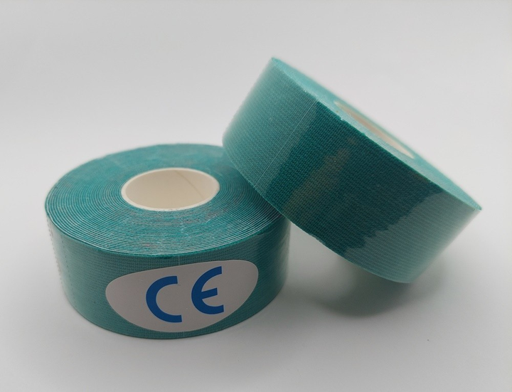 Кинезио тейп Kinesiology tape 2,5 см х 5 м зелёный - изображение 2
