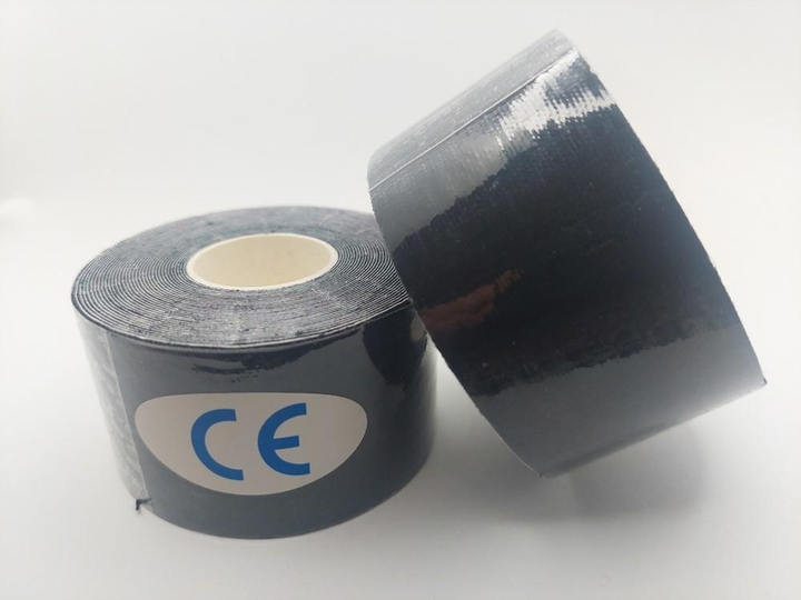 Кинезио тейп Kinesiology tape 3,8 см х 5 м чёрный - изображение 2
