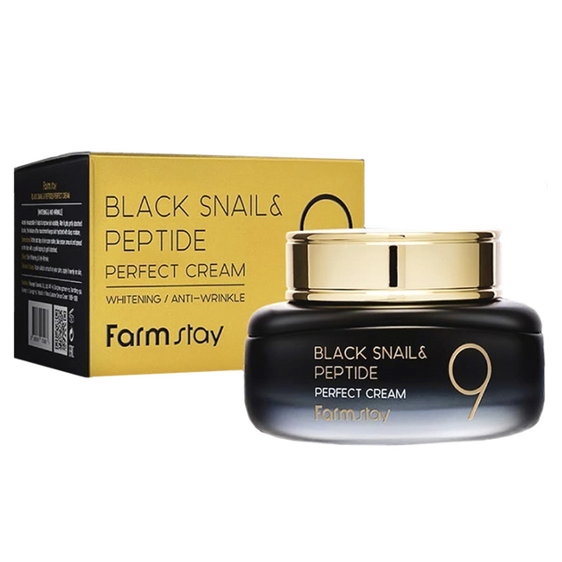 Омолаживающий крем для лица с комплексом из 9 пептидов Farmstay Black Snail & Peptide 9 Perfect