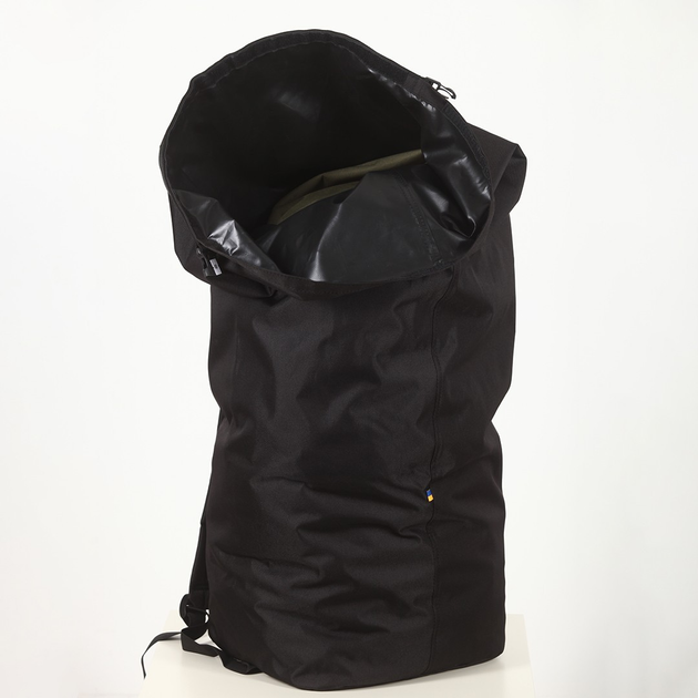 Баул-рюкзак на 100 літрів Чорний вологозахисний тактичний, речовий мішок MELGO - зображення 2