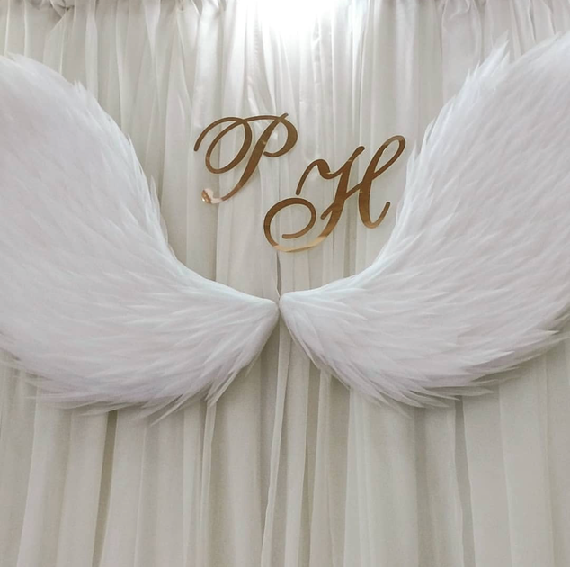 Инициалы молодожёнов Manific Decor из зеркального пластика на