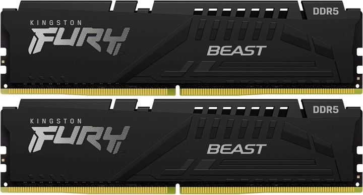 Оперативная память Kingston Fury DDR5-6000 32768MB PC5-48000 (Kit of 2x16384) Beast Black (KF560C40BBK2-32) - изображение 1