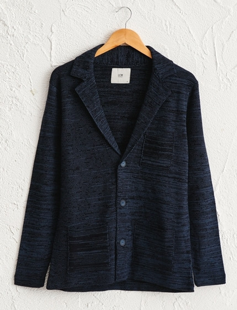 Мужской пиджак LC Waikiki c 3-мя накладными карманами S Синий (LCWKnitwear-5493) 