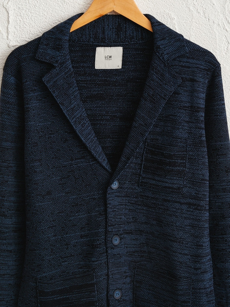 Мужской пиджак LC Waikiki c 3-мя накладными карманами S Синий (LCWKnitwear-5493) 