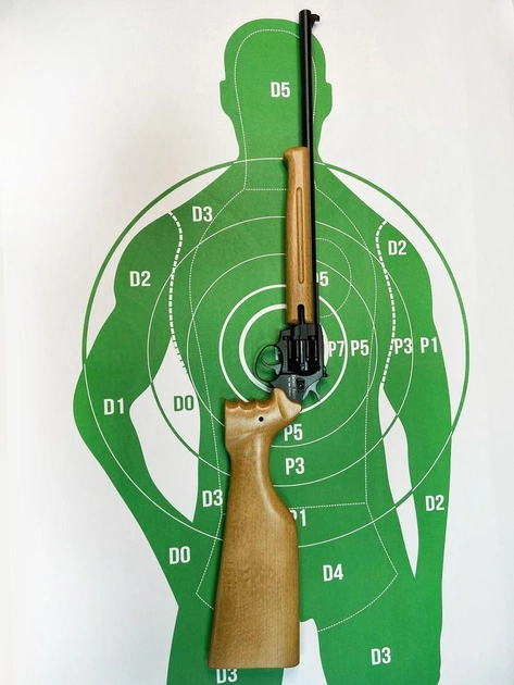 Револьверная винтовка под патрон Флобера Safari SPORT cal. 4 мм ствол 43 см, буковый приклад и цевьё - изображение 1