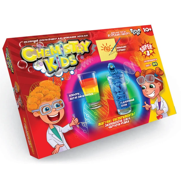 Дитячий набір для проведення дослідів CHEMISTRY KIDS CHK-02 CHK-02-04U - Фото 1 Дитячий набір для проведення дослідів CHEMISTRY KIDS CHK-02 CHK-02-04U - зображення 1