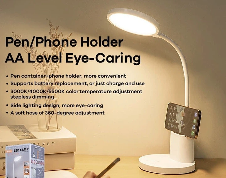 Настільная лампа Remax Pen/Phone Holder AA Level Eye-caring LED Lamp|3000/4000/5500K| - зображення 2