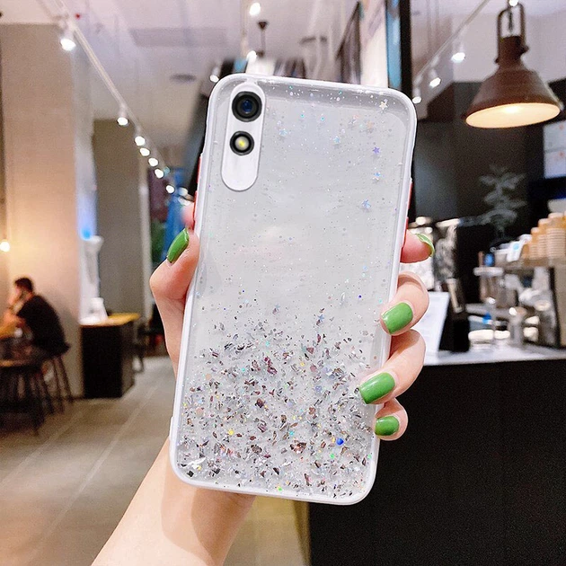 Чехол Stardust с цветными бортиками для Xiaomi Redmi 9a Белый - Фото 1 Чехол Stardust с цветными бортиками для Xiaomi Redmi 9a Белый - изображение 1