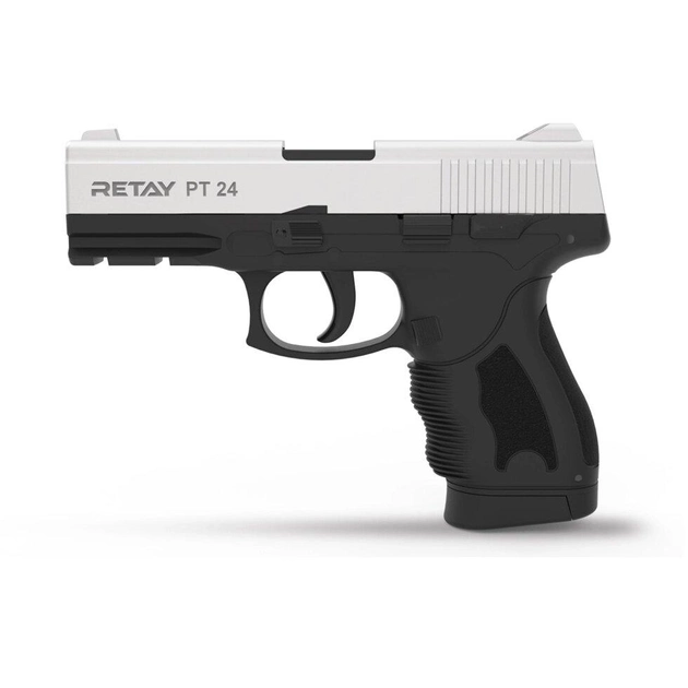 Пистолет стартовый Retay PT24 Taurus 24/7 сигнально-шумовой пугач под холостой патрон хром Ретай (R506980C) - изображение 1