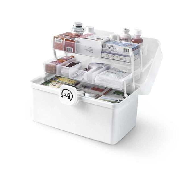 Органайзер-аптечка для лекарств MVM PC-16 S WHITE пластиковый белый - изображение 1