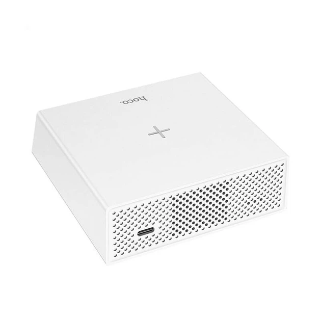 Настольные LED смарт-часы with Qi Charger HOCO DCK1 |Alarm/Watch/Qi Charger, 10W| white - изображение 7