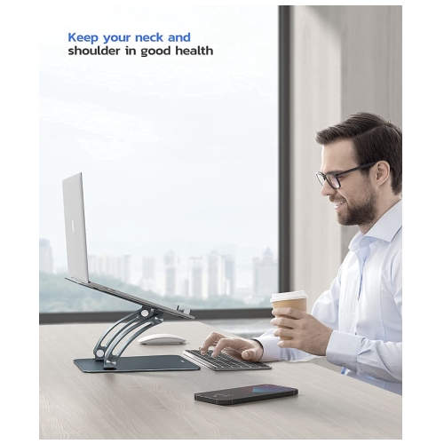 Подставка для ноутбука Nulaxy Aluminum Laptop Stand Grey (NULSLS-09AA) - Фото 3 Подставка для ноутбука Nulaxy Aluminum Laptop Stand Grey (NULSLS-09AA) - изображение 3