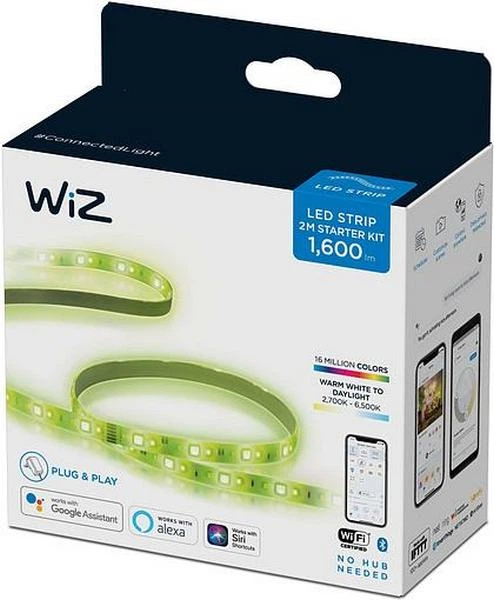 Світлодіодна стрічка WiZ LEDStrip (1600 Lm) 2700-6500 K RGB Wi-Fi 2 метри Wi-Fi (8718699788162) - зображення 10