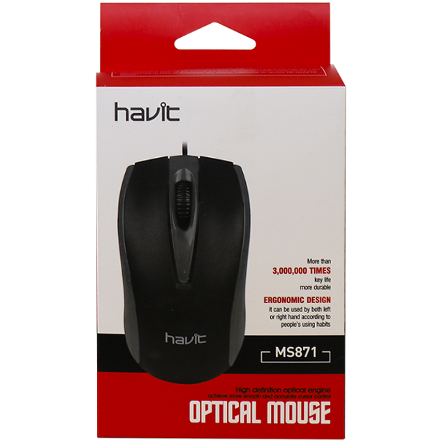 Мышка HAVIT HV-MS871 USB red (25256) - изображение 2