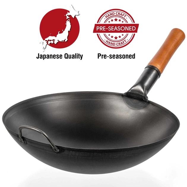 ВОК сковорода 36см (WOK) YOSUKATA традиційний з круглим дном, чорна ...