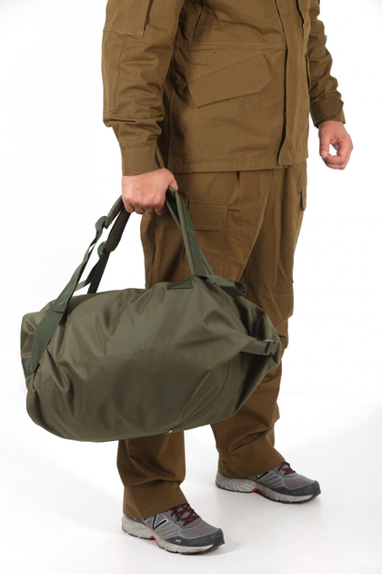 Тактическая транспортная сумка-баул, мешок армейский Melgo на 45 л Олива из Oxford 600 Flat - изображение 2