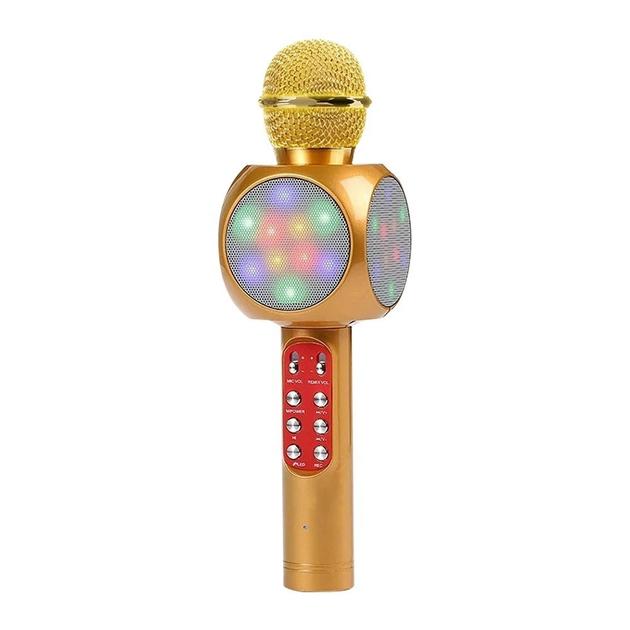 Беспроводной караоке микрофон WSTER WS-1816 Bluetooth USB AUX FM Желтый ...