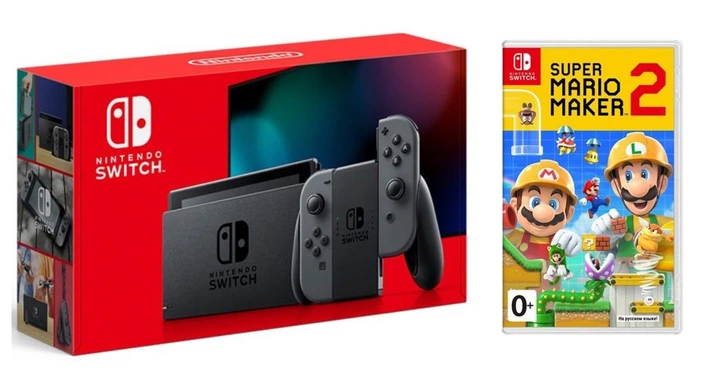 Nintendo Switch Gray - Обновлённая версия + Super Mario