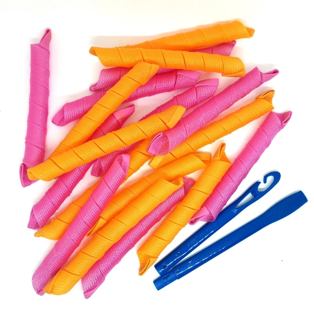 Бигуди Magic Curler "Спираль" длина 45 см, набор 18 шт., стандартный локон, оранжево-розовые - Фото 1 Бигуди Magic Curler "Спираль" длина 45 см, набор 18 шт., стандартный локон, оранжево-розовые - изображение 1