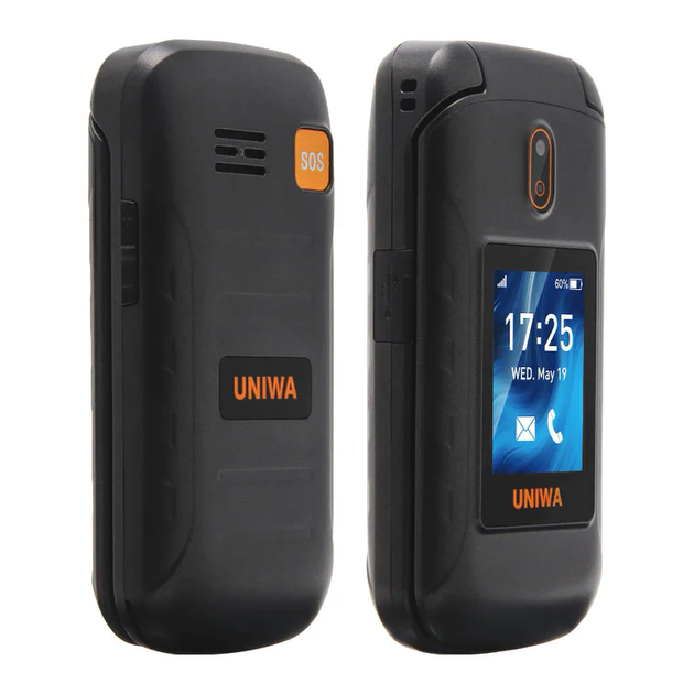 Мобільний телефон Uniwa V909T black Кнопковий Розкладачка 2,8"/1,77" 2250mAh (1486zp) - Фото 7 Мобільний телефон Uniwa V909T black Кнопковий Розкладачка 2,8"/1,77" 2250mAh (1486zp) - зображення 7