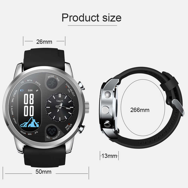Умные часы Smart Watch Max Robotics Hybrid Sporttech ZX-01 (6277) gl78 - Фото 2 Умные часы Smart Watch Max Robotics Hybrid Sporttech ZX-01 (6277) gl78 - изображение 2