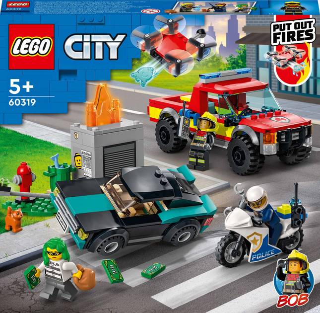 Конструктор LEGO City Пожарная спасательная служба и полицейское ...