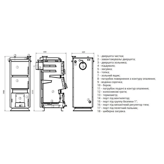 Котел твердопаливний Thermo Alliance Vulcan SF 40 - зображення 2