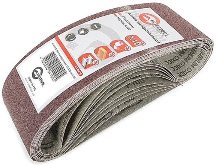 Шлифовальная лента Intertool 75 х 533 мм K100 10 шт (BT-0410) – фото ...