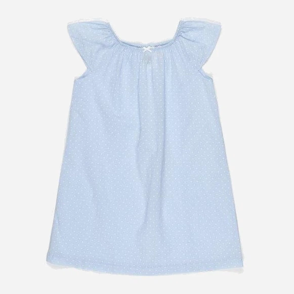 Детская летняя ночная рубашка для девочки H&M XAZ208515RZSP 110-116 см Голубая в белый горох (DD8000004317540) - изображение 2