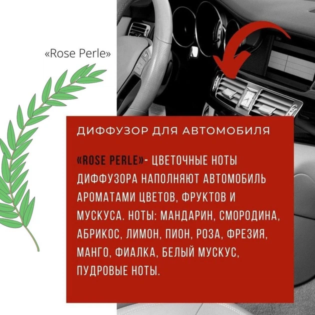 Освежитель воздуха в машину Parfum Damour Rose Perle Жемчужная Роза (M7702000125) - изображение 2