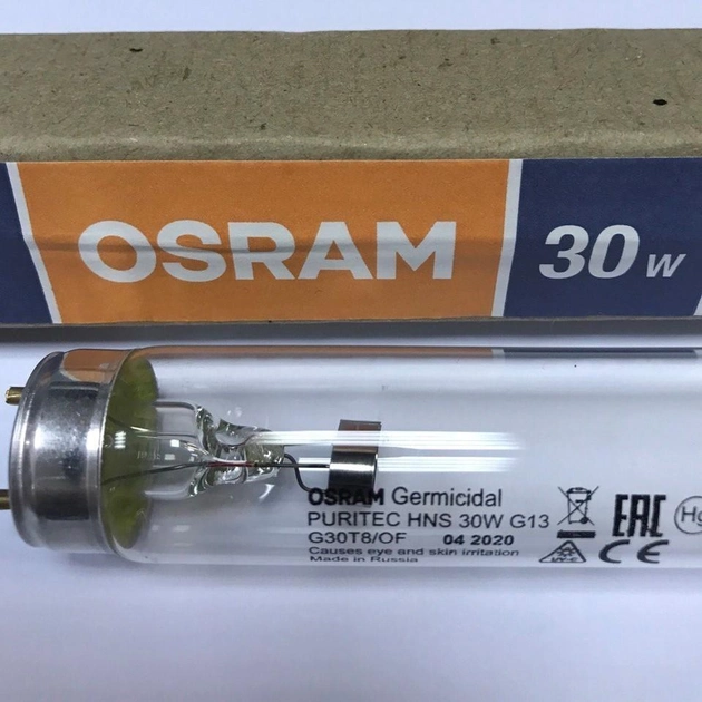 Бактерицидная лампа OSRAM 30 ВТ G13 (безозоновая) - зображення 2