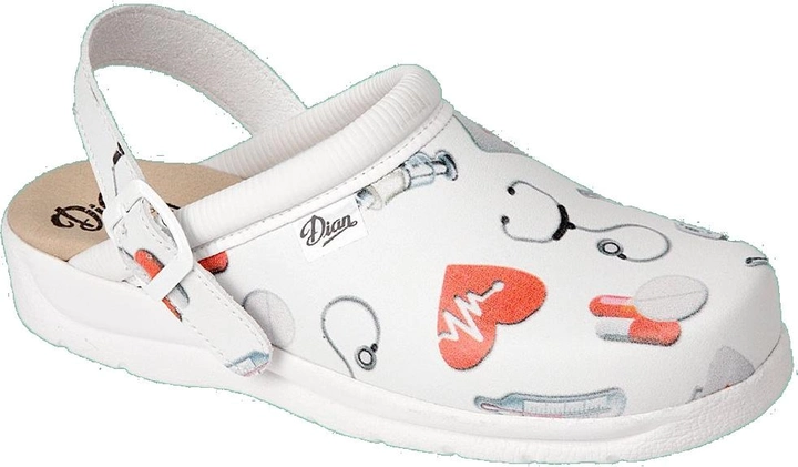 Туфлі медичні унісекс Dian ZUECO PISA ESTAMPADO BLANCO 42 Білі (38259) - зображення 1