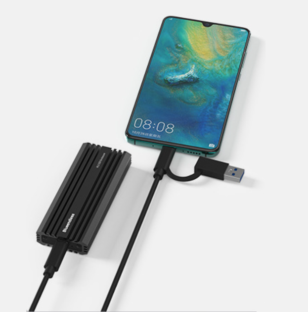 Внешний карман Blueendless 2807SN для M.2 SSD NVMe (PCIe) / NGFF (Sata) Type-C USB 3.1 Gen 2 - изображение 7
