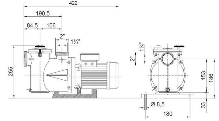 KRIPSOL Ninfa NK 51 Насос для бассейна (220В, 9 м³/час, 0.53кВт, (Нинфа ...